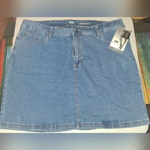 Lee Midrise Denim Skort - Blue Wash